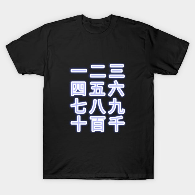 Neon chinese numbers T-Shirt by LuisAl